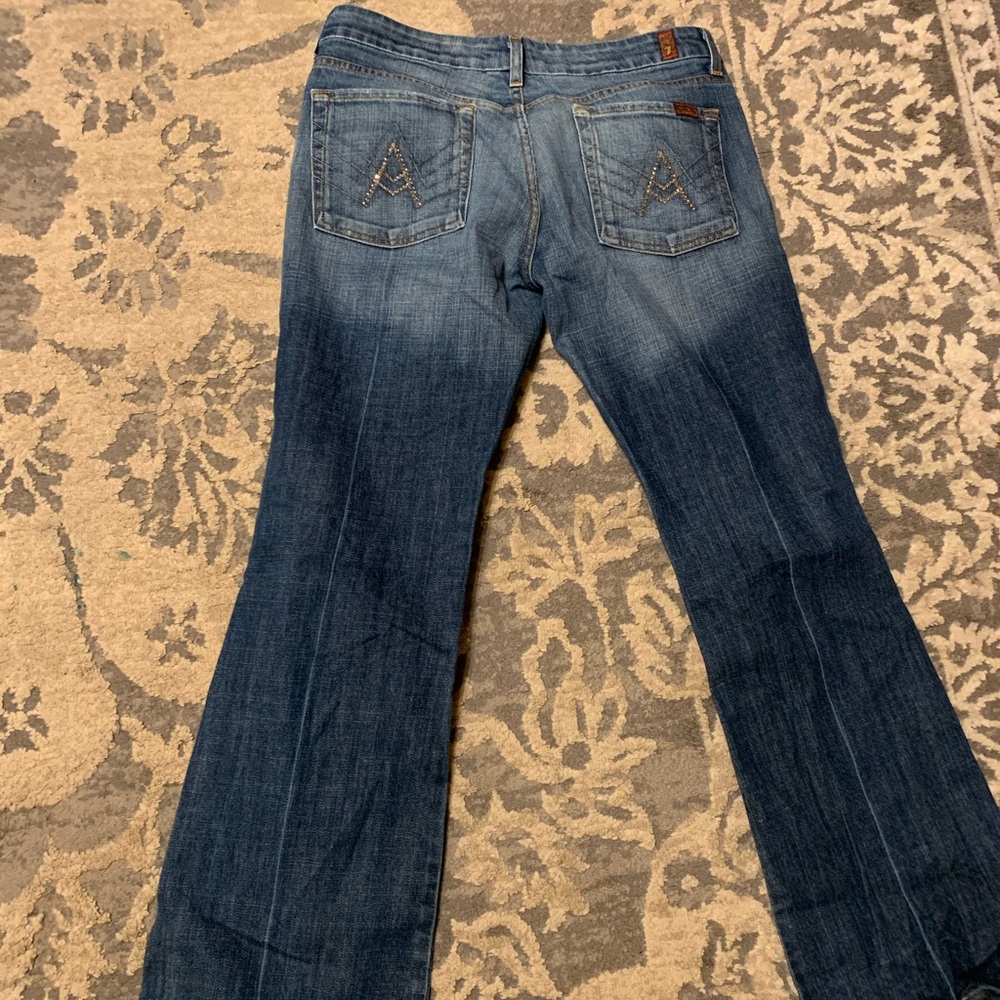 7 For All Mankind Dark Blue Boot Cut Jeans